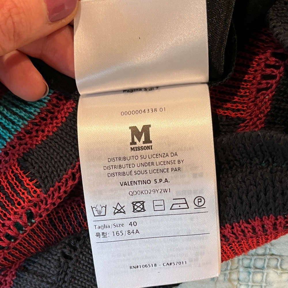 M by Missoni Striped Red and Teal Long Sleeve Dress - Picture 6 of 7